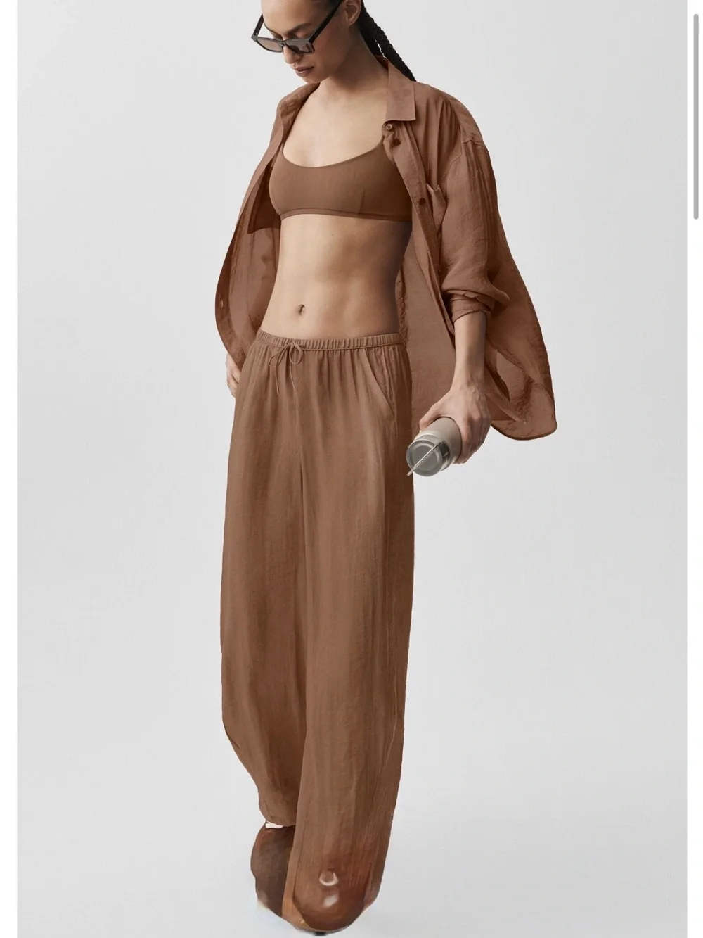 Alo Golden Hour Drawstring Pants in  Brown